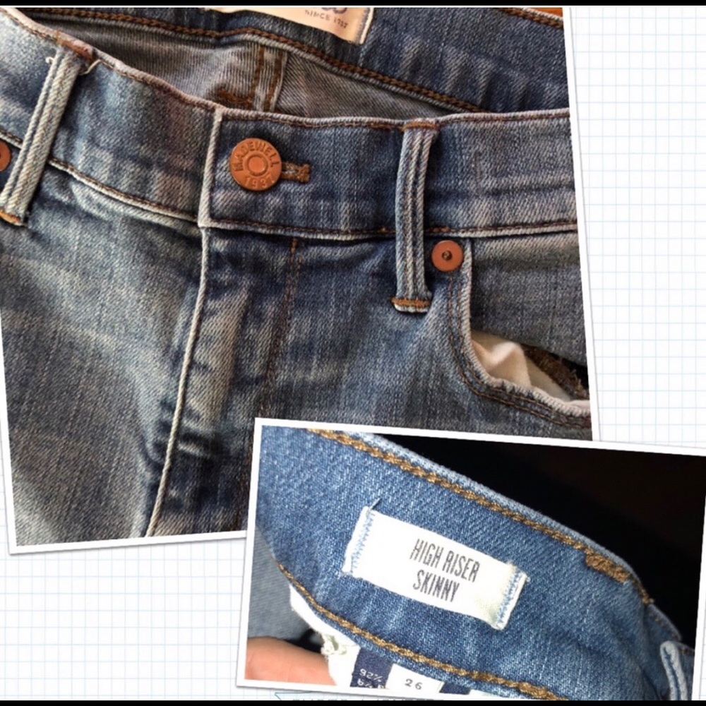 Madewell High Riser Distressed Skinny Jeans sz 26